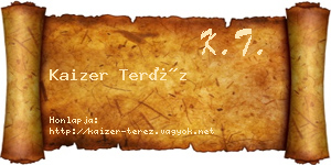Kaizer Teréz névjegykártya